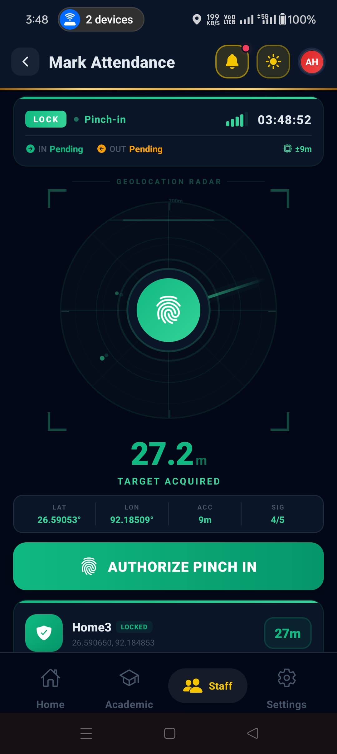 Target acquired — authorize with fingerprint