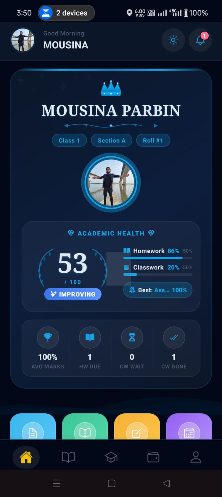 A student profile that feels like a trophy cabinet