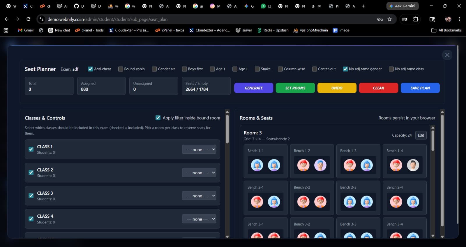 Anti-cheat seat planner